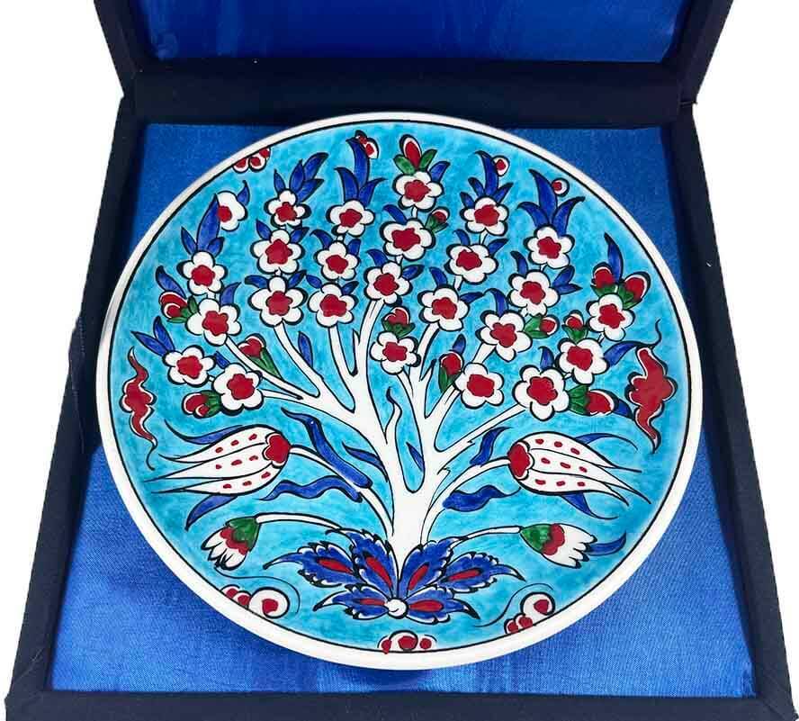 Iznik-Keramikteller als Glücks- und Segensgeschenk mit Lebensbaum 18 cm - 3