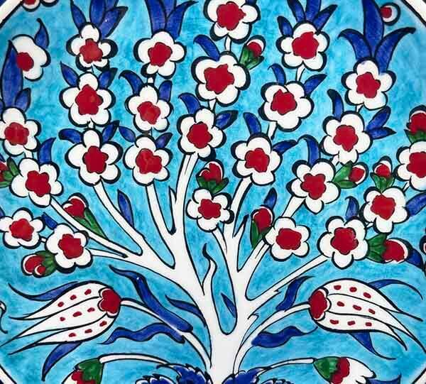 Iznik-Keramikteller als Glücks- und Segensgeschenk mit Lebensbaum 18 cm - 2