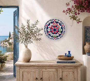 Iznik-Keramikteller | Geschäftsgeschenk Spanien–Türkiye 30 cm - 3