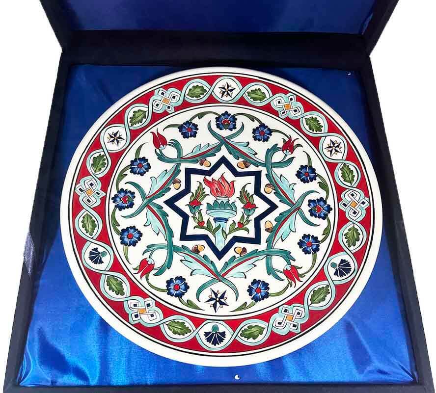 Iznik-Keramikteller | Geschäftsgeschenk USA–Türkiye 30 cm - 5