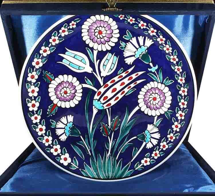 Iznik-Keramikteller Has Bahçe auf blauem Grund - 1