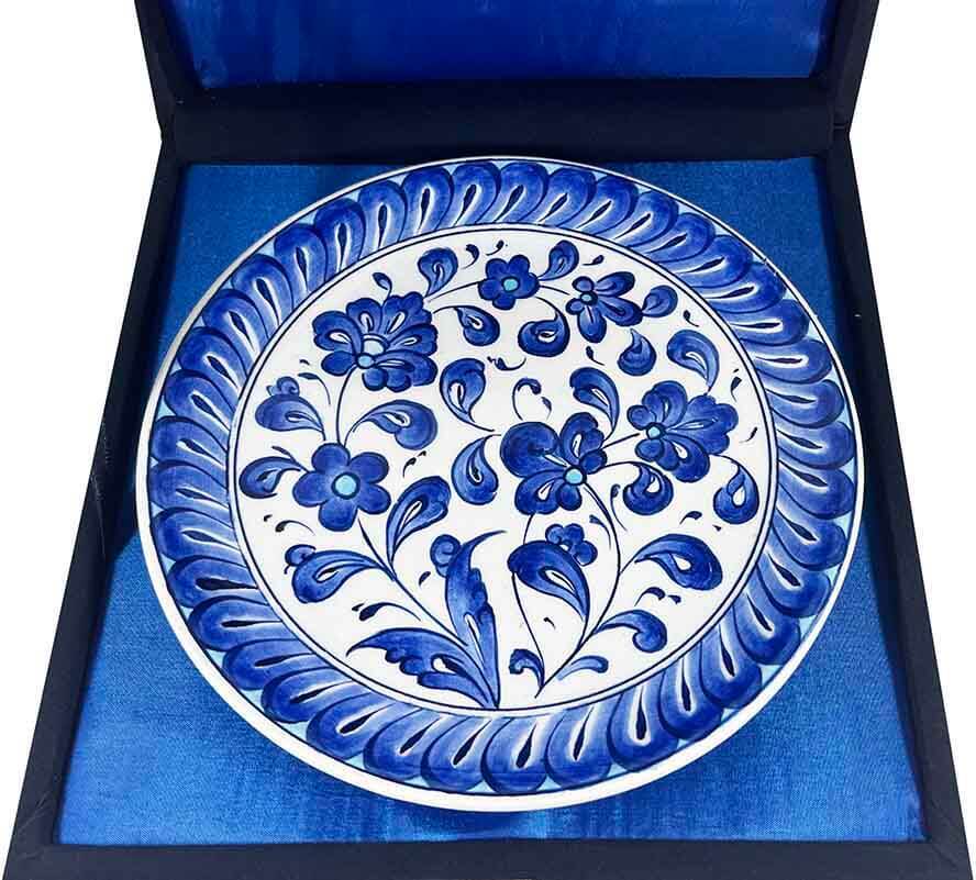 Iznik-Keramikteller mit blauem Lotusgarten-Motiv 18 cm - 2