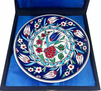 Iznik-Keramikteller mit Granatapfelblüten- und Tulpengarten-Motiv 18 cm - 2