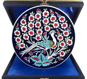 Iznik-Keramikteller mit Lebensbaum- und Pfauenmotiv 18 cm - Çini Evi