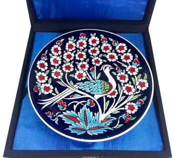 Iznik-Keramikteller mit Lebensbaum- und Pfauenmotiv 18 cm - 2