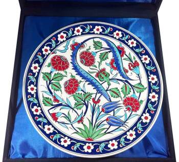 Iznik-Keramikteller mit Nelken- und Tulpenmotiv 30 cm - 2