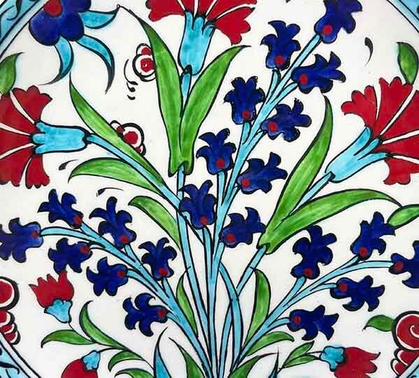 Iznik-Keramikteller mit Nelkengarten-Motiv 18 cm - 2