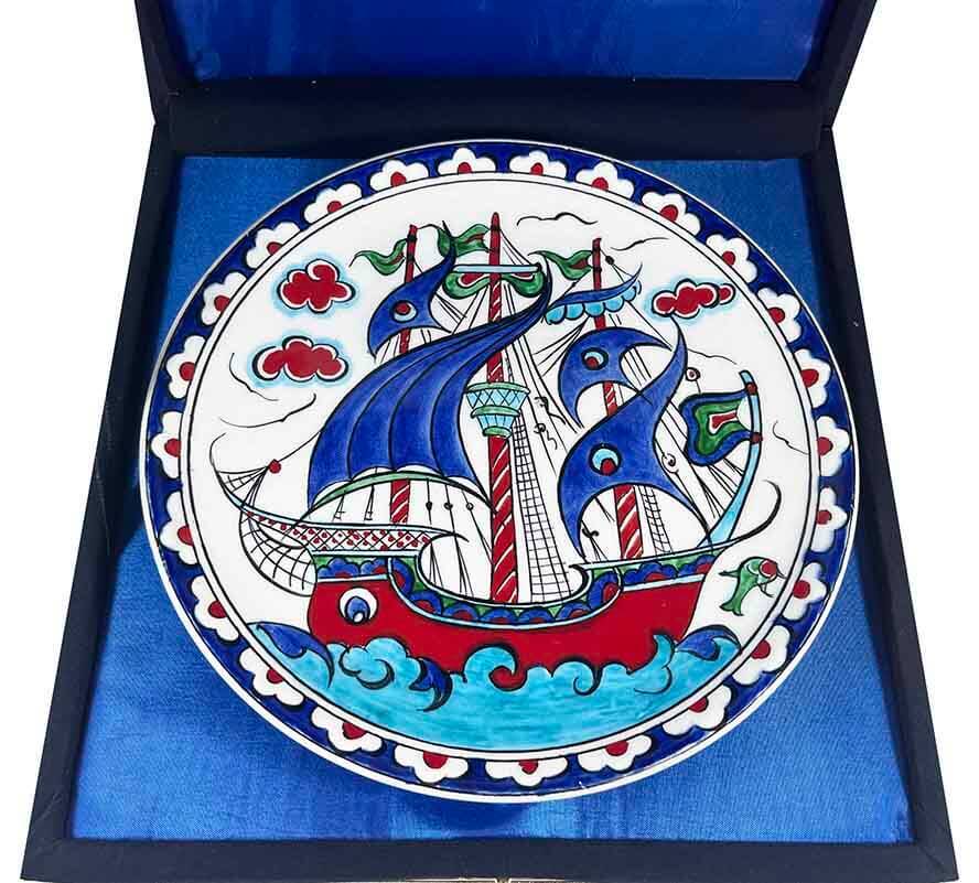 Iznik-Keramikteller mit osmanischem Galeonenmotiv 18 cm - 2