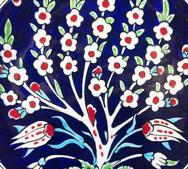 Iznik-Keramikteller mit osmanischem Lebensbaum-Motiv 18 cm - 3