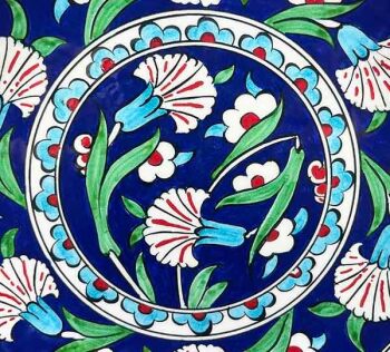 Iznik-Keramikteller mit osmanischem Nelkengarten-Motiv 18 cm - 3