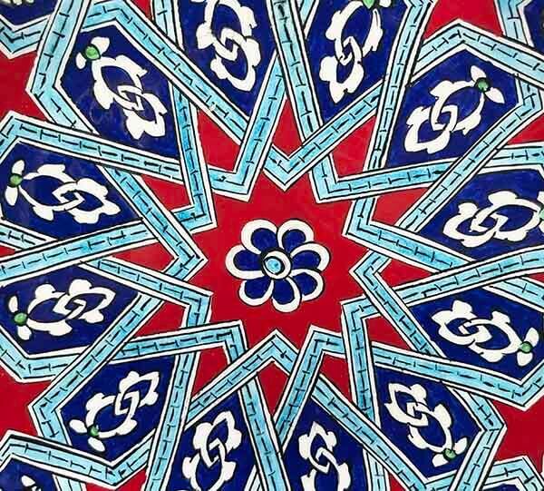 Iznik-Keramikteller mit Seldschukenstern-Motiv 18 cm - 2