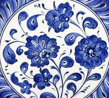 Iznik-Keramikteller mit traditionellem Lotusmotiv 18 cm - 3