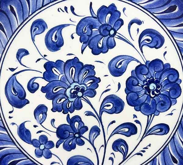 Iznik-Keramikteller mit traditionellem Lotusmotiv 18 cm - 3