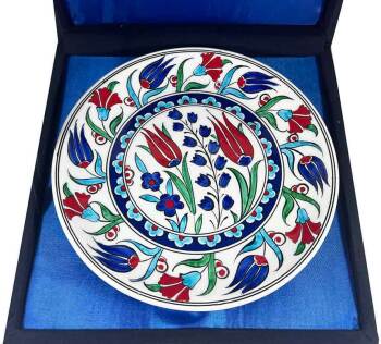 Iznik-Keramikteller mit Tulpen- und Nelkengarten-Motiv 18 cm - 2
