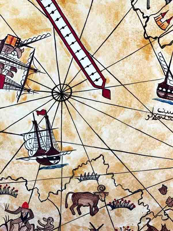 Iznik Plate with Piri Reis Map Design - 2