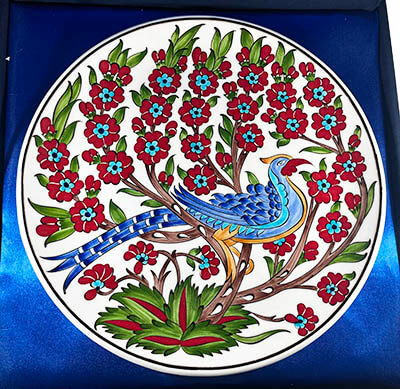 Iznik Pottery Plate Peacock Motif - 3