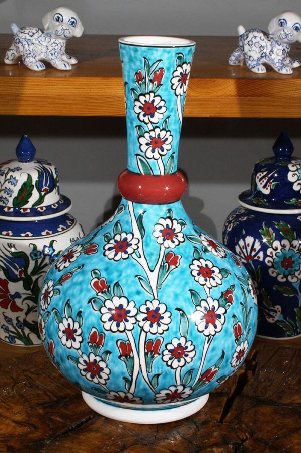 Iznik Pottery Tear Vase - 1