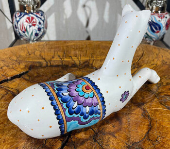 Iznik Tile Horse Figurine with Lotus Motif - Çini Evi (1)