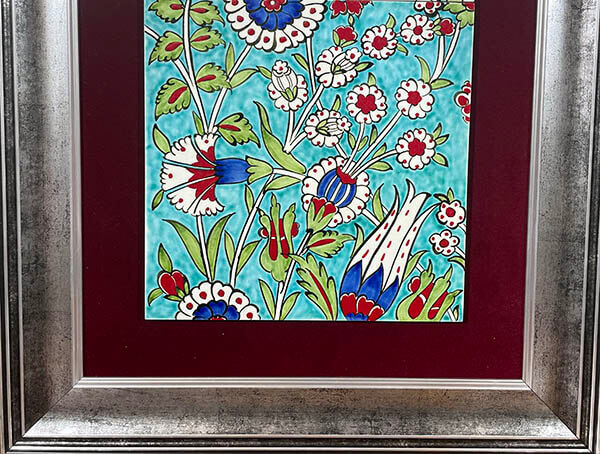 Iznik Tile Panel with Turquoise Floor Mat - 3