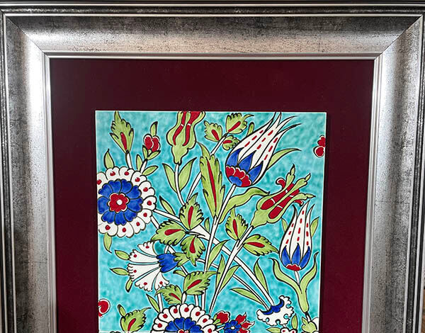 Iznik Tile Panel with Turquoise Floor Mat - 2