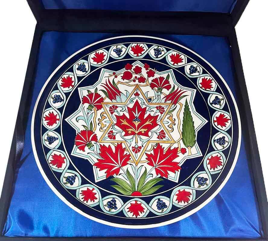 Iznik Tile Plate | Canada–Türkiye Business Gift 30 cm - 6