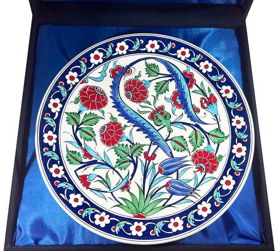 Iznik Tile Plate | Carnation and Tulip Pattern 30 cm - 2