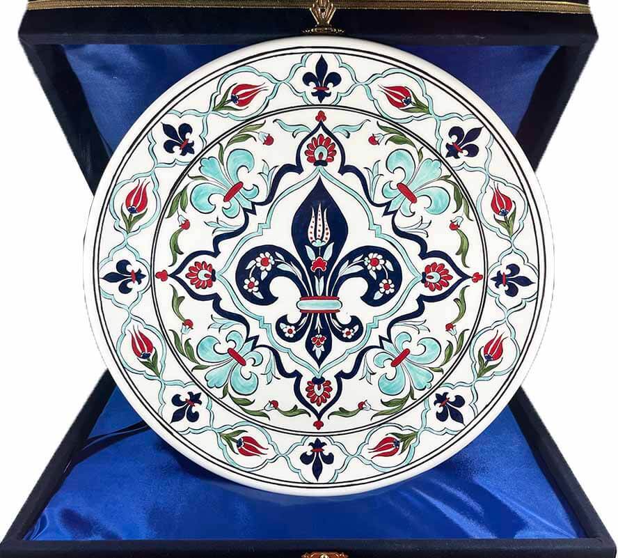 Iznik Tile Plate | France–Türkiye Business Gift 30 cm - 1