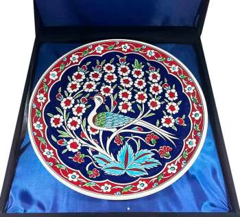 Iznik Tile Plate | Tree of Life and Peacock Pattern 30 cm - 2
