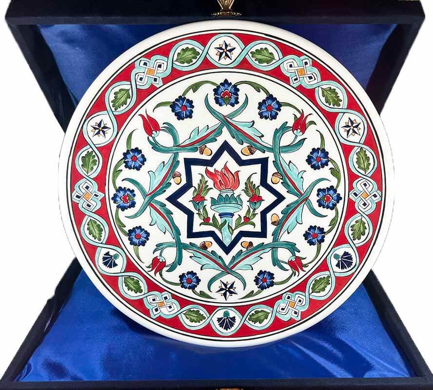 Iznik Tile Plate | USA–Türkiye Business Gift 30 cm - 1