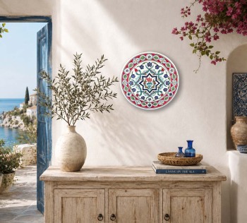 Iznik Tile Plate | USA–Türkiye Business Gift 30 cm - 3