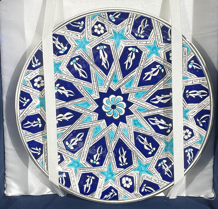 Iznik Tile Vase and Plate Set with Seljuk Star Motif - 3