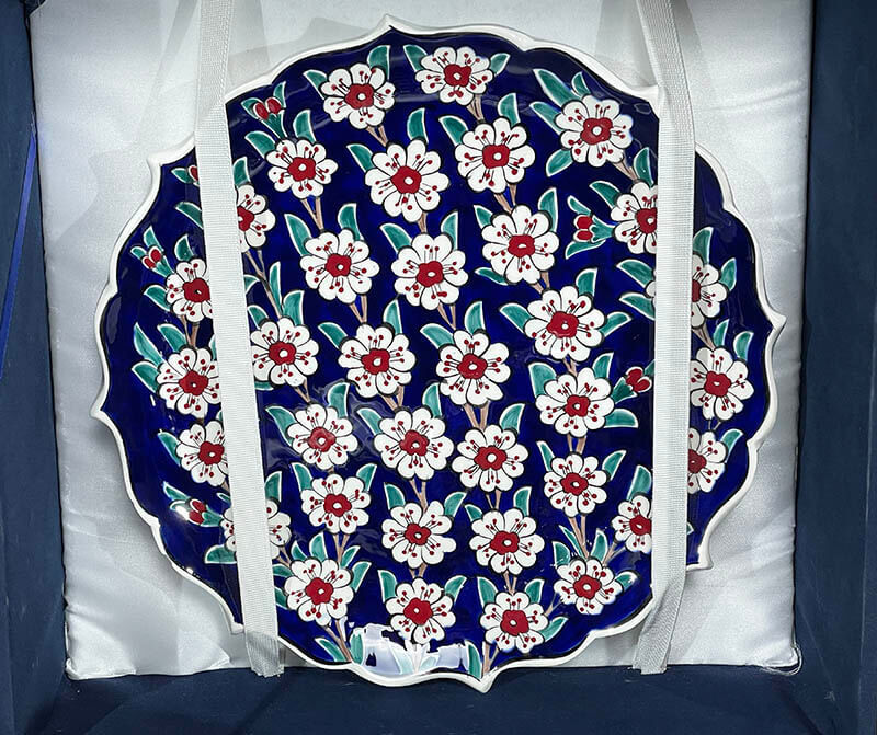 Iznik Tree of Life Pattern Vase and Plate Set - 3