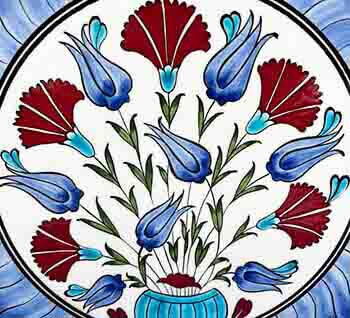 Jardin d'embarnation Iznik Pottery Plate 25cm - Çini Evi (1)