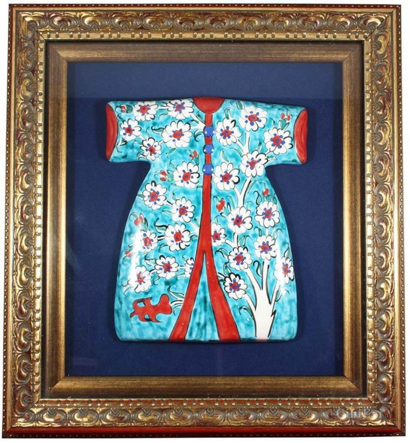 Kaftan en céramique d’Iznik encadré avec passe-partout - 1