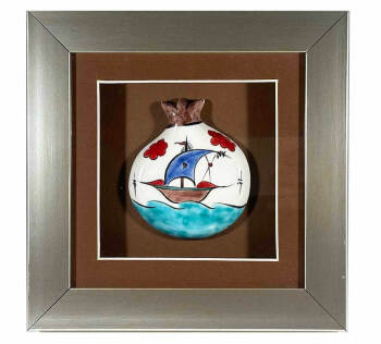 Kalyon Esintisi – İznik Çinili Nar Plaket - 1