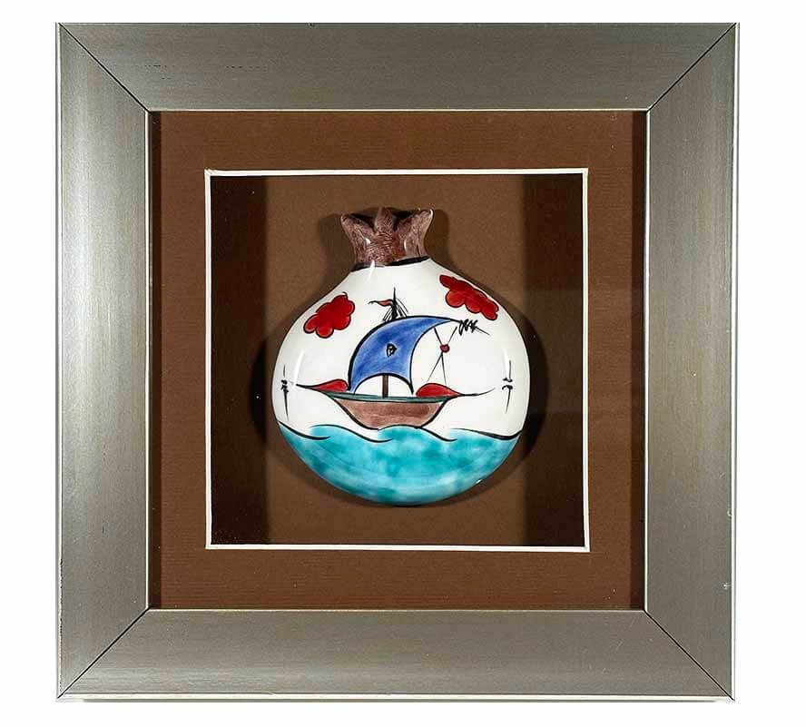 Kalyon Esintisi – İznik Çinili Nar Plaket - 1