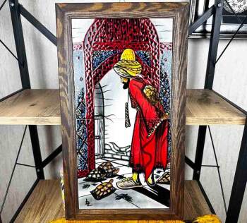 Kaplumbağa Terbiyecisi – Handgefertigtes Iznik-Keramikbild nach Osman Hamdi Bey - Çini Evi