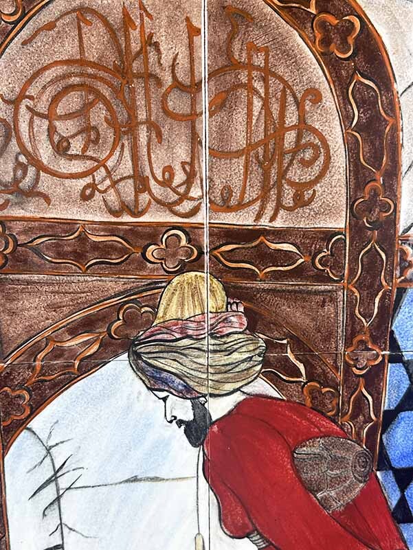 Kaplumbağa Terbiyecisi İznik Çini Pano - 3