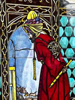 Kaplumbağenerzieher – Osman Hamdi Bey Motiv auf Iznik Fliesenpanel - 4