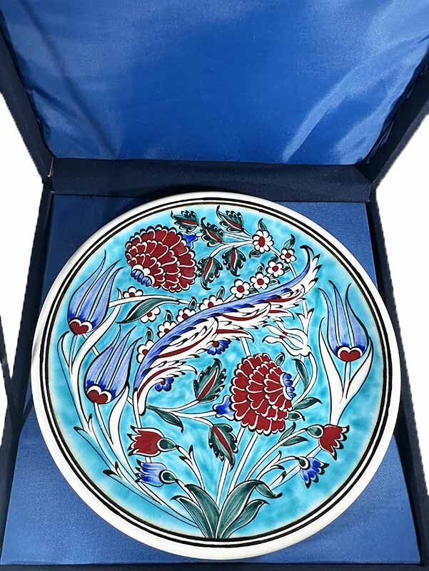 Baharın Zarafeti, Turkuaz Zeminli İznik Çini Tabak - 3