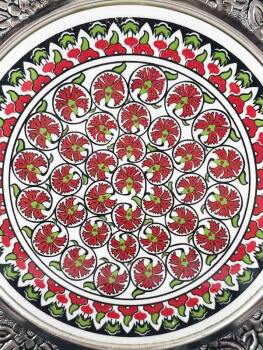 Kaymakama Hediye 25cm Gümüş Tabak - Çini Evi (1)