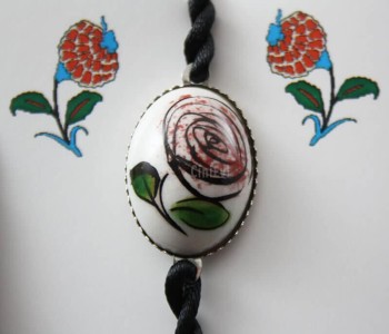 Keramikarmband mit Rose gemustert - 1