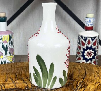Kiraz Ağacı Desenli El İşi Zeytinyağı Şişesi 410 ml - 2