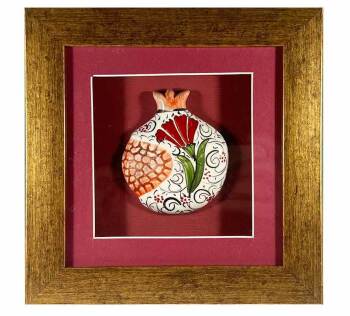 Kırmızı Karanfil – İznik Çinili Nar Plaket - Çini Evi