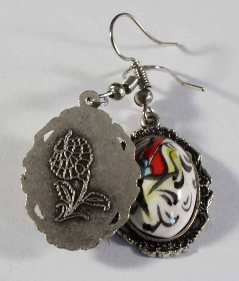 Kırmızı Lale İznik Çini Küpe - 2