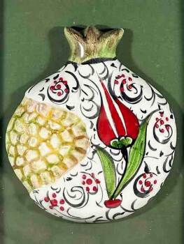 Kırmızı Lale – İznik Çinili Nar Plaket - 2