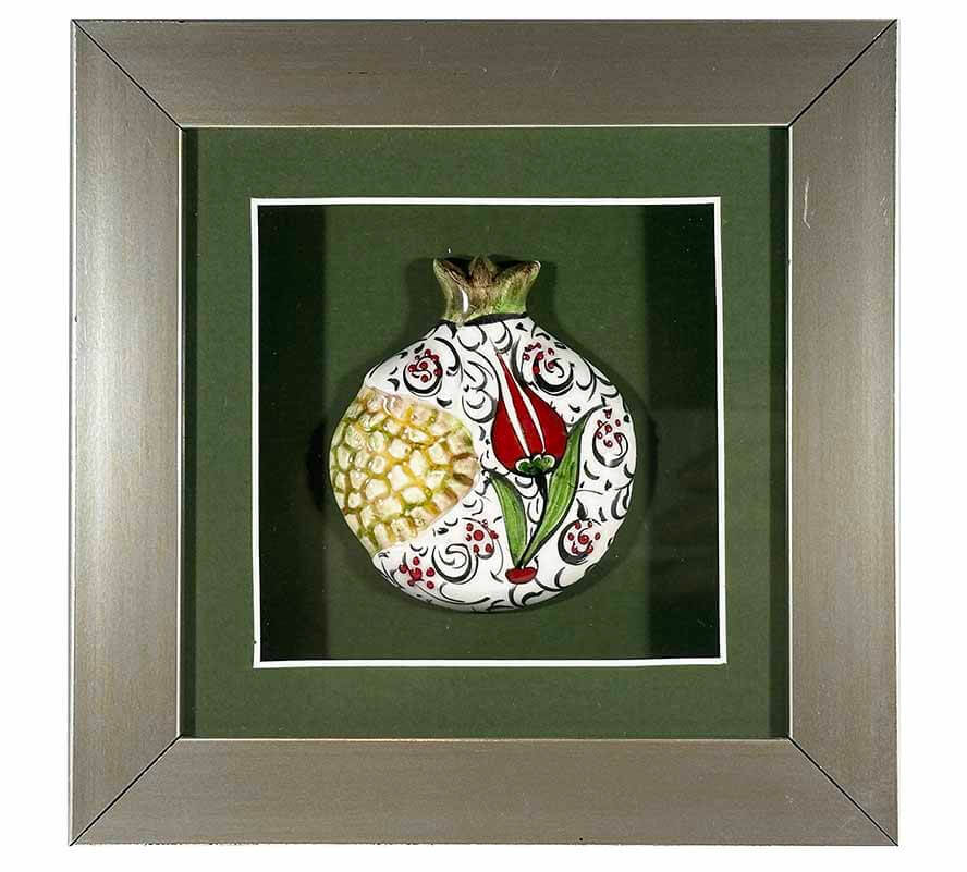 Kırmızı Lale – İznik Çinili Nar Plaket - 1