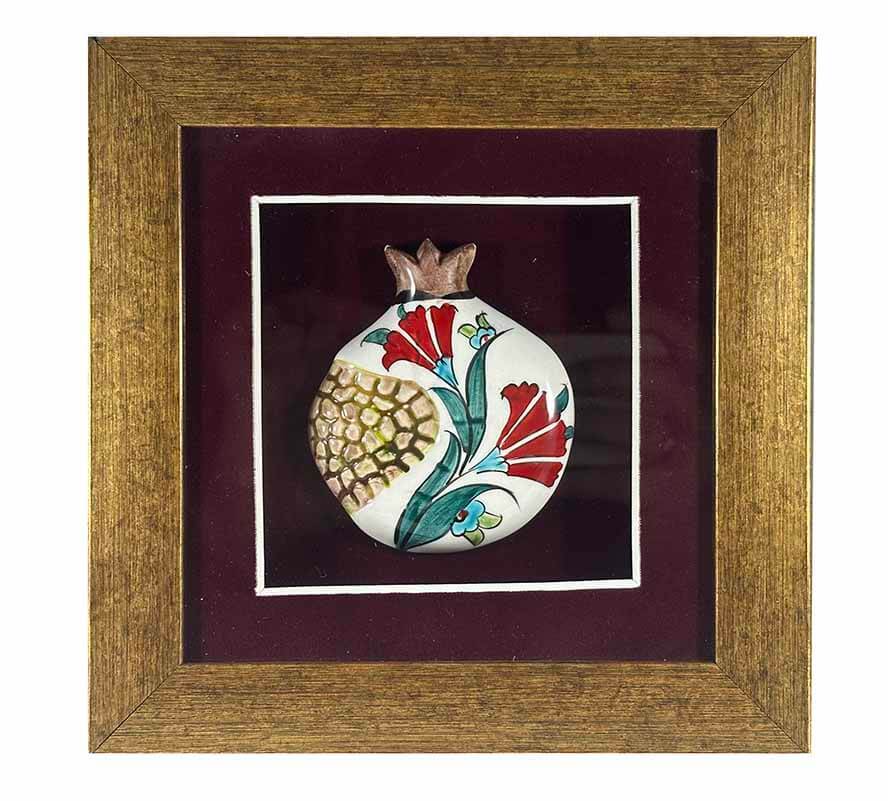 Kızıl Karanfil – İznik Çinili Nar Plaket - 1