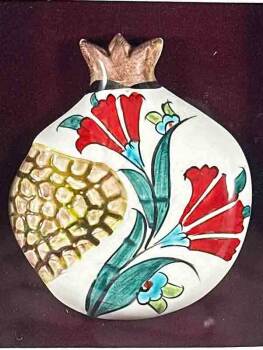 Kızıl Karanfil – İznik Çinili Nar Plaket - 2