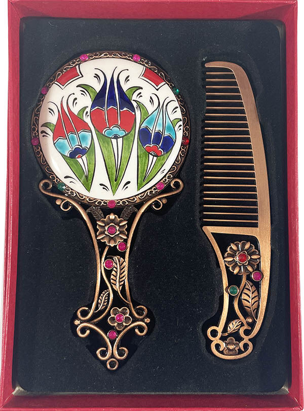 Klasik Desenli Taraklı Ayna Seti - 1